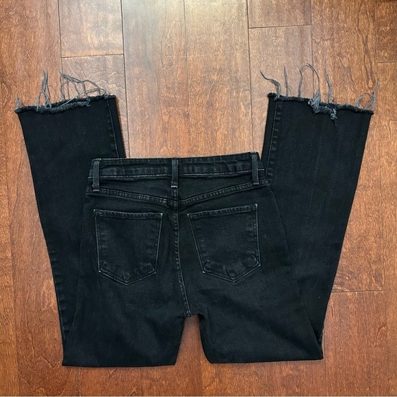 Just Black Denim Women's Cropped High Rise Black Frayed Hem Jeans, Size 25 - Picture 7 of 13